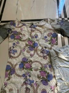 Floral Print Kurta and Pants Set