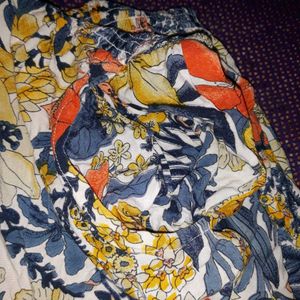 New Floral Printed V-Neck Smocked Waist Wide