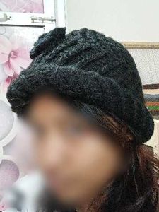 Black Crochet Headband - winter wear