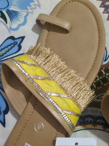 Indie Picks Yellow Fringe Sandals