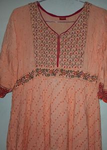 long maxi Kurti with Mirror Work