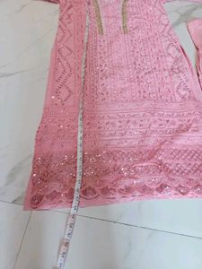 Elegant Pink Sequined Kurta Set