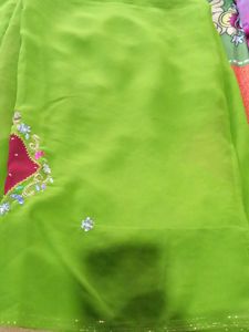 With Blouse 36 Size Saare Gold Patti