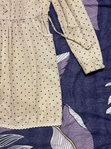 Polka Dot Dress with Lace Collar