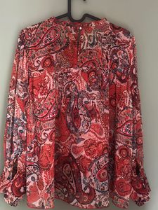 Boho Paisley Print Long Sleeve Top
