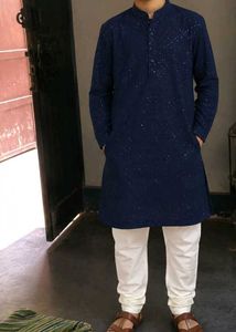 Elegant Navy Blue Sequined