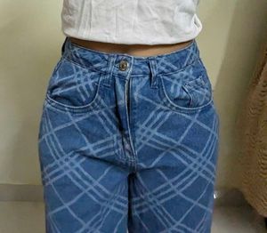 Blue Jeans with Unique Pattern