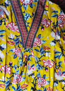 Vibrant Yellow Floral Kurta Set