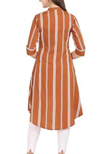 Preloved Chic Brown &amp; White Striped Kurta 🤎✨
