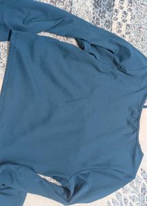 Teal Long Sleeve Cut-Out Top