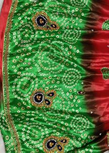 Green and Red colour chunri dress