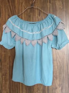 Tokyo talkies blue crop top
