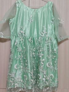 Mint Green Ethnic Anarkali Kurti