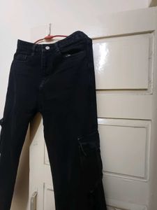 Dark Wash Cargo Jeans