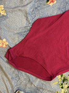 Unique Magenta One-Shoulder Top
