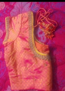 One day offer Double shade Silk  Aari wrk Blouse