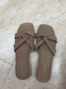 Elegant Nude Butterfly Slides