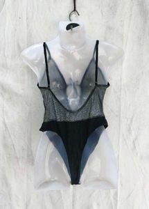 15286. Vintage Black &amp; Grey One-Piece Swimsuit