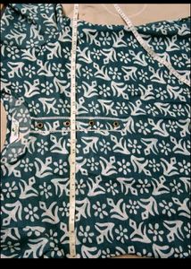 Beautiful Teal Kurta Set with Floral Print