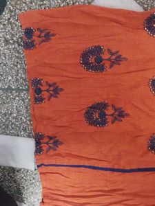 Orange Printed Kurta