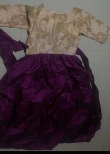 Elegant Purple &amp; Cream Gown