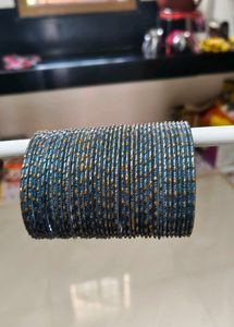 Stylish Blue &amp; Gold Bangles Set