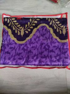 Cotton Blend Purple Saree