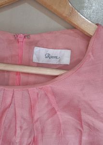 Stylish Western Korean Asian Dress Pink &amp; Nude Colour