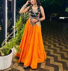 Navratri Orange Lehenga Choli Set
