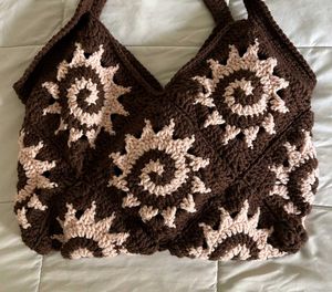 Crochet Sunburst Hobo Bag