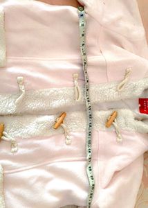 Pink Faux Suede Duffle Coat