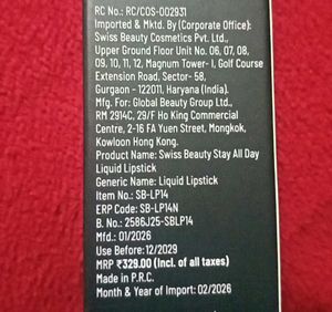 Swiss Beauty Stay All Day  Lipstick Set Of 2