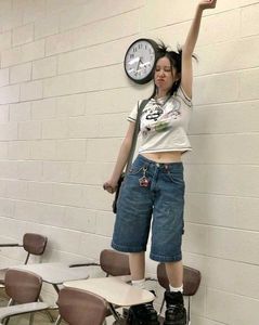 y2kshort knee denim jean