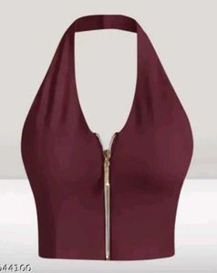 Stylish Red Halter Neck Crop Top