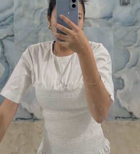 Chic White Smocked Top