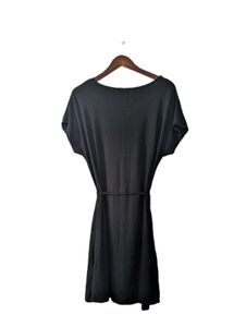 Black Midi Dress with Tie Waist