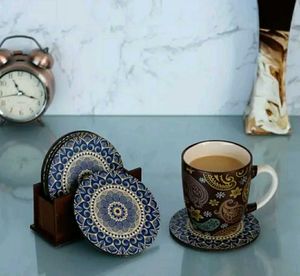Printed Wooden Coaster For Tea And Coffee