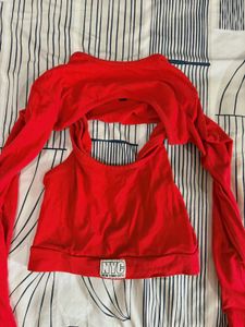 Red NYC Crop Top