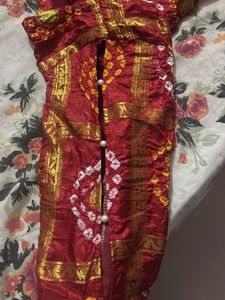 Beautiful Red Bandhani Banarsi kurti