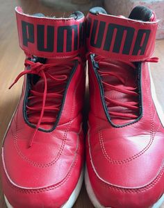 Red Puma High-Top Sneakers