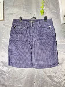 Purple Corduroy Mini Skirt