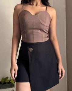 Chic Brown Corset Style Top