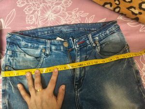 Blue Washed Denim Jeans Cantabil 34 waist