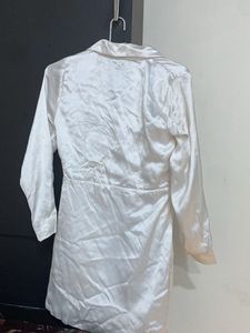 Elegant Satin Shirt Dress