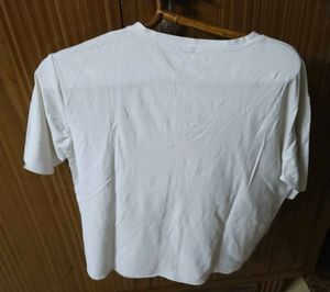 White Distressed Dior Rose T-Shirt