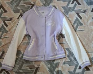 Purple &amp; White Varsity Jacket