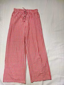 Red Gingham Wide Leg Pants