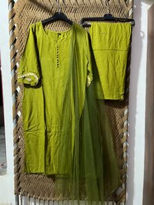 Elegant Olive Green Kurta Set