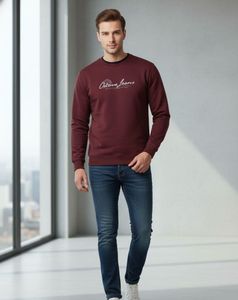 Maroon Octave Jeans Sweatshirt
