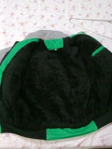 Boys and girls Grey &amp; Green Padded Jacket